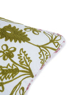 Khwaab Green Embroidered Cushion Cover 16"x 16" ( 40cm x 40cm)