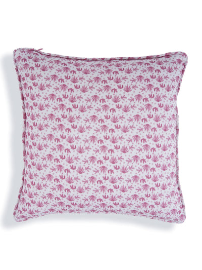 Khwaab Yellow Garden Grid Cushion Cover