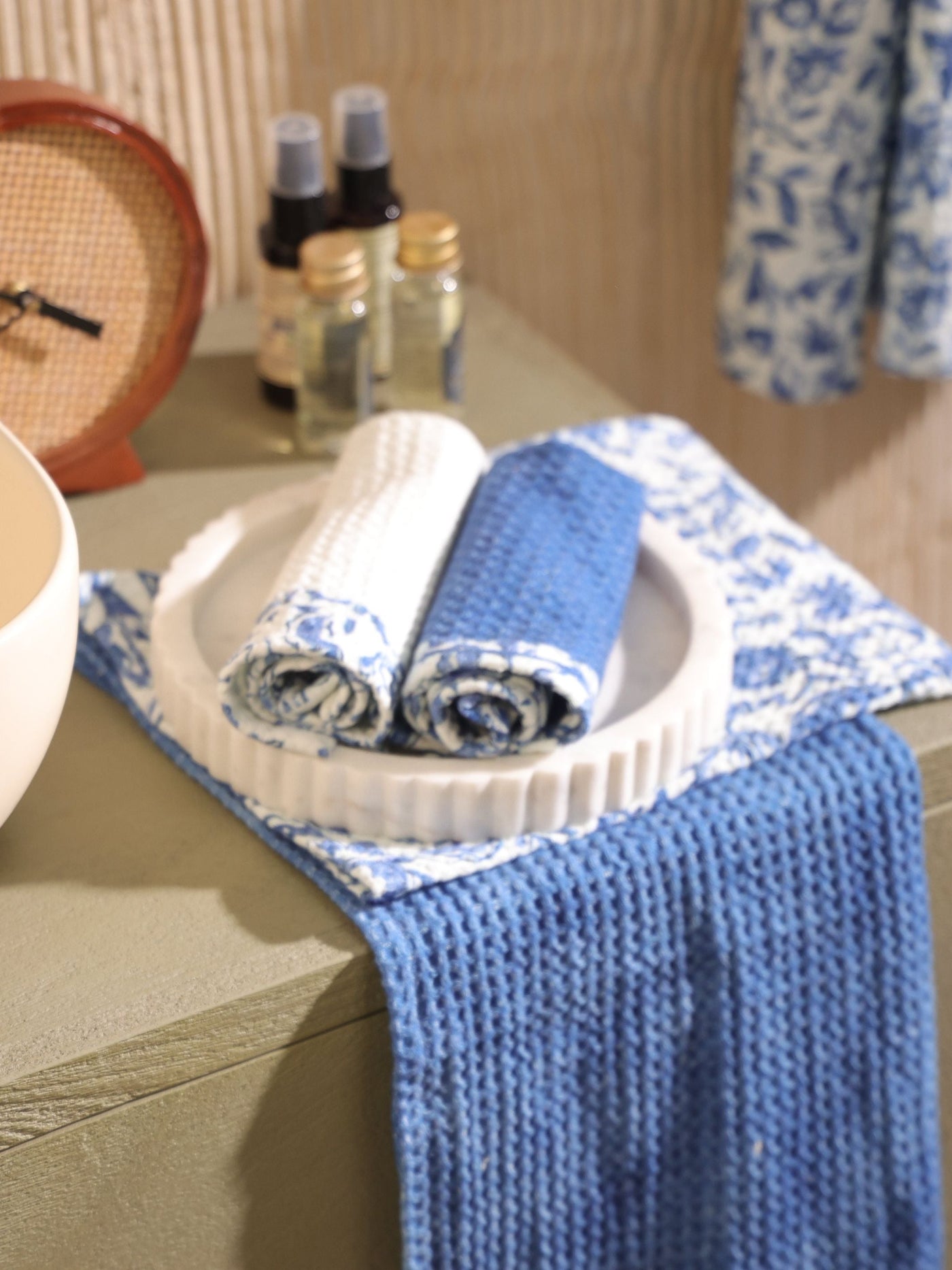 Nyssa Blue Face Towel | Set Of 2