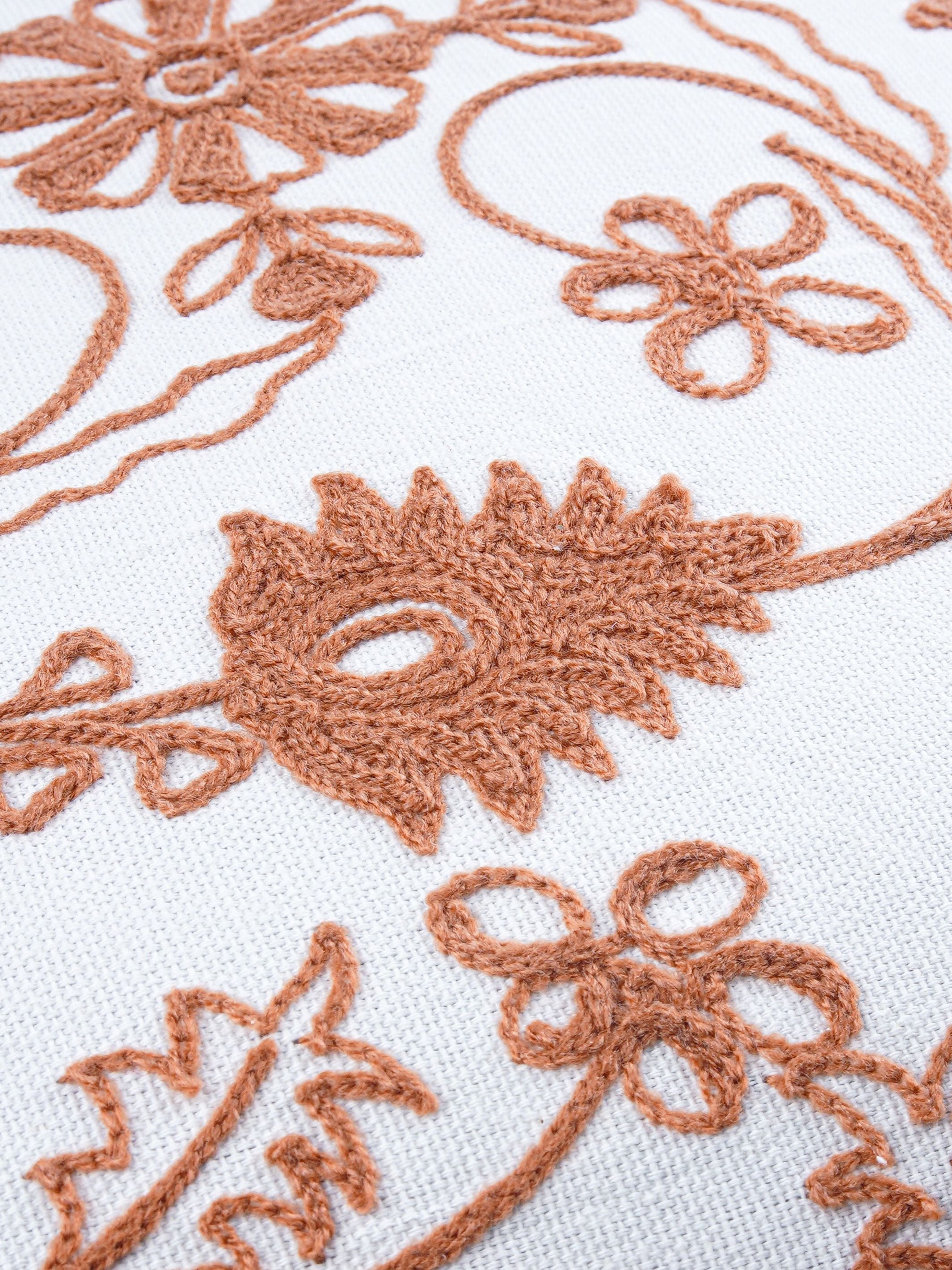 Khwaab Terracotta Embroidered Cushion Cover
