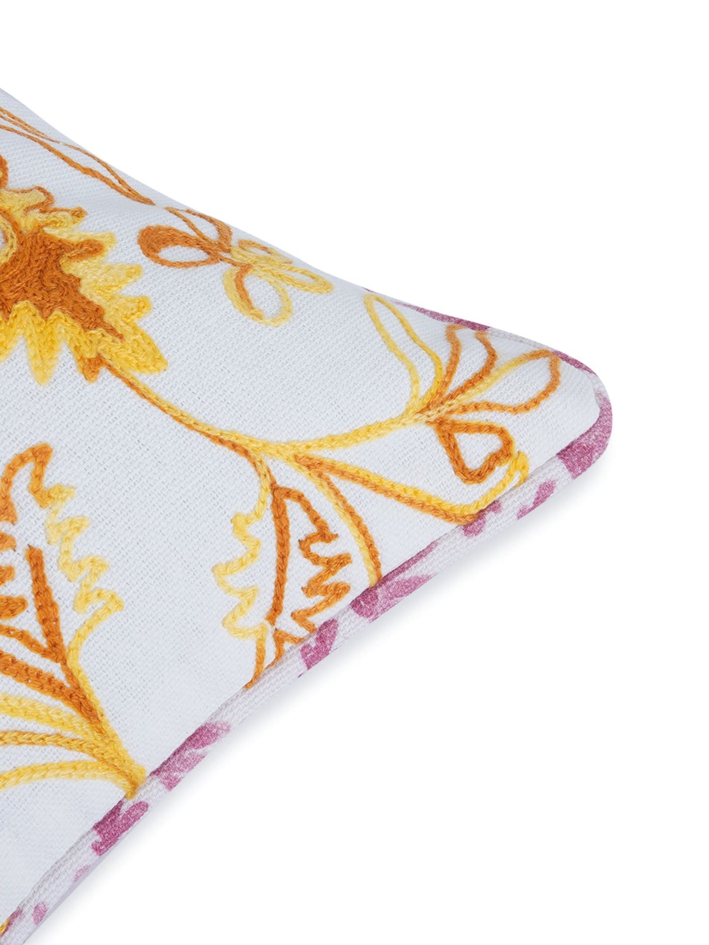 Khwaab Yellow Garden Grid Cushion Cover