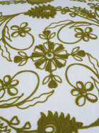 Khwaab Green Embroidered Cushion Cover 16"x 16" ( 40cm x 40cm)