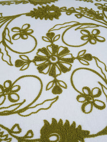 Khwaab Green Embroidered Cushion Cover 16"x 16" ( 40cm x 40cm)