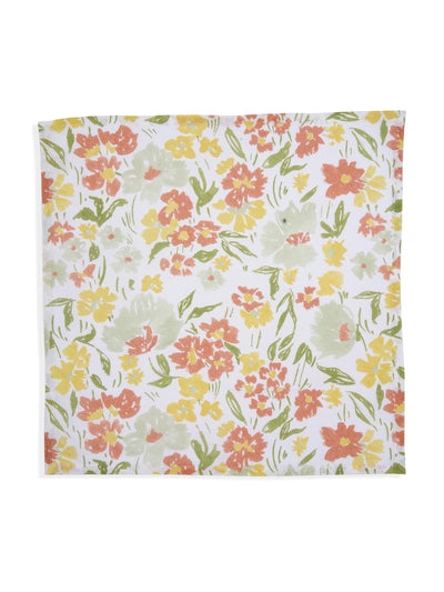 Set Of 2 - Floral Printed Cotton Napkin