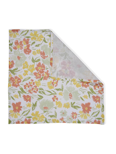 Set Of 2 - Floral Printed Cotton Napkin