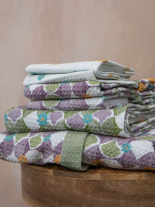 Mosiac Purple Face Towel | Set Of 2