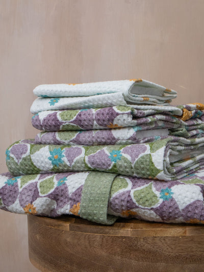Mosiac Purple Face Towel | Set Of 2