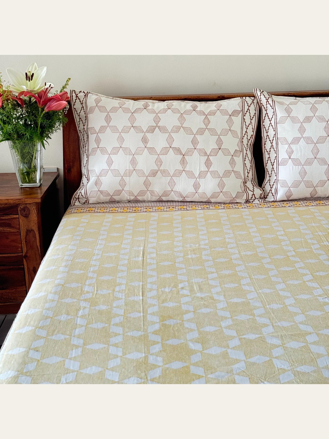 TBS002 Hand Block Print Cotton Bedsheet Set