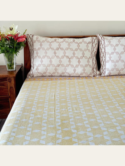 TBS002 Hand Block Print Cotton Bedsheet Set