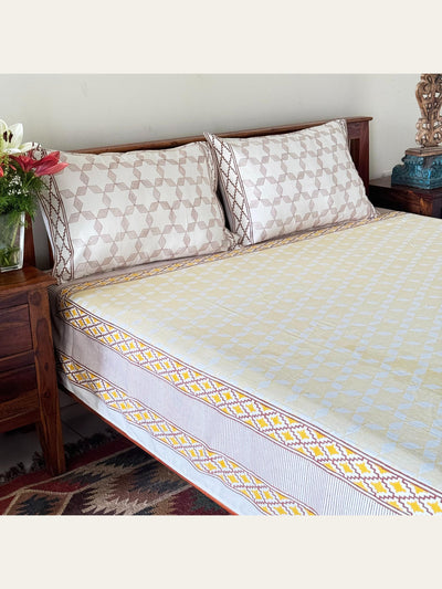 TBS002 Hand Block Print Cotton Bedsheet Set