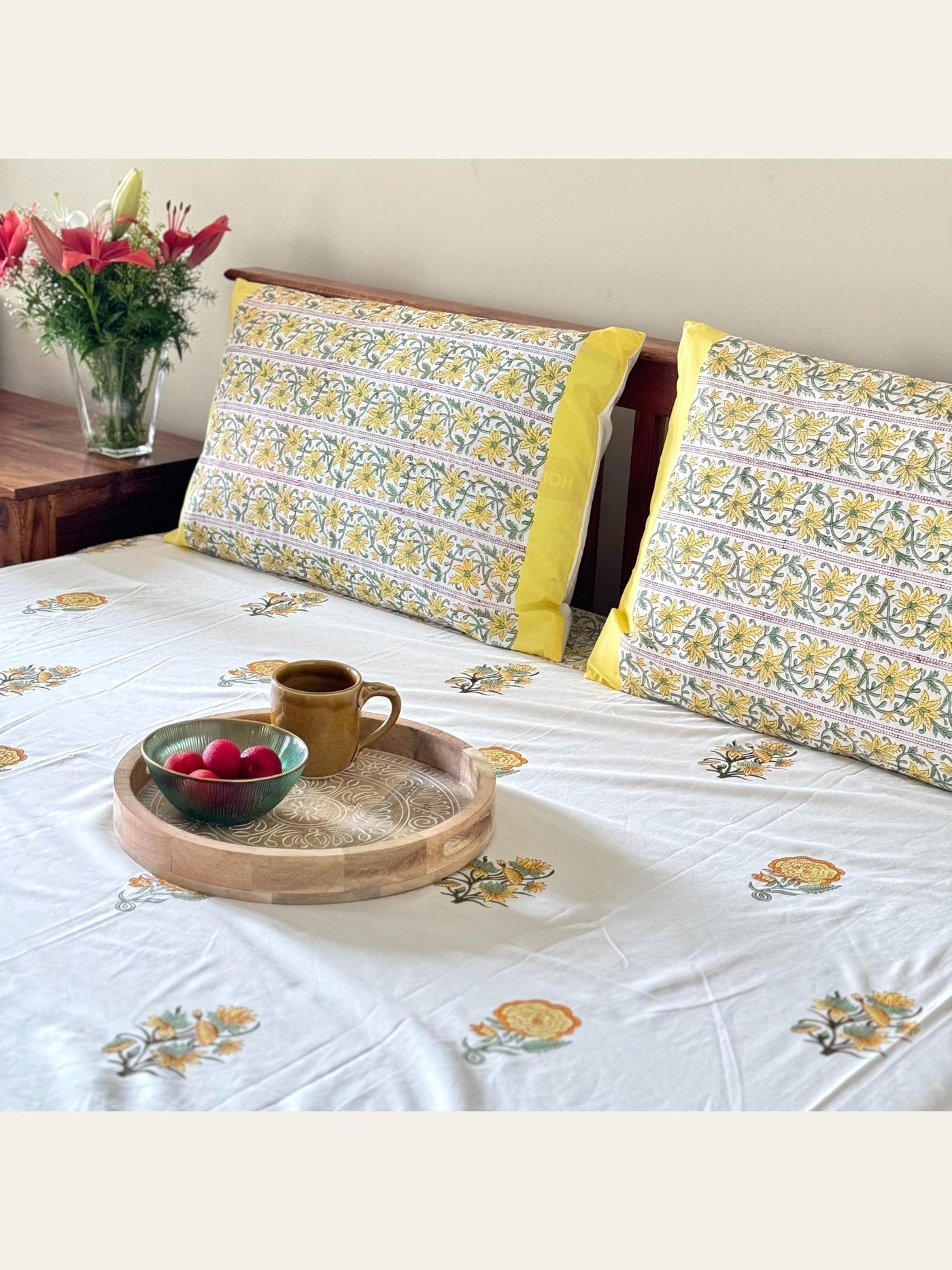 TBS003 Hand Block Print Cotton Bedsheet Set