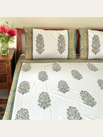 TBS005 Hand Block Print Cotton Bedsheet Set