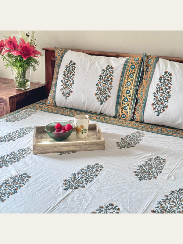 TBS005 Hand Block Print Cotton Bedsheet Set