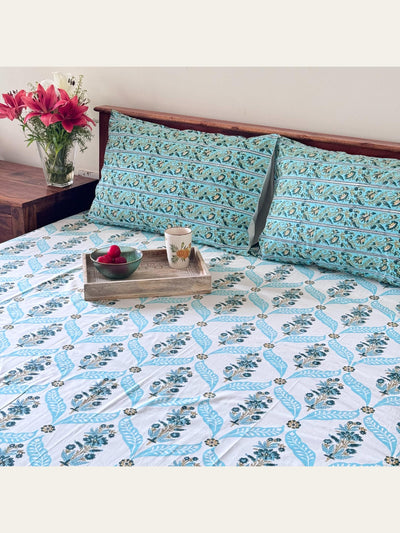 TBS006 Hand Block Print Cotton Bedsheet Set