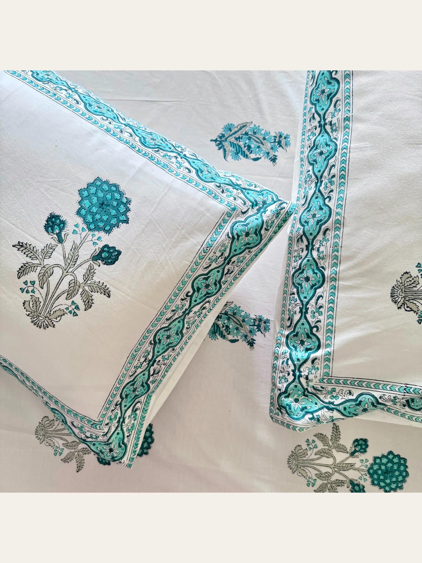 TBS007 Hand Block Print Cotton Bedsheet Set