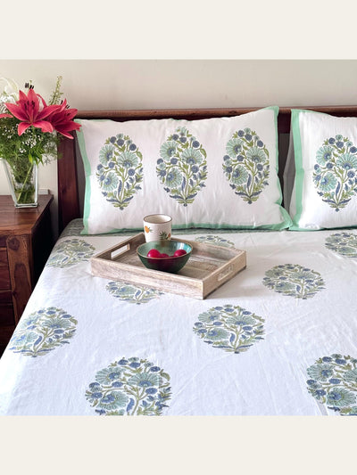 TBS008 Hand Block Print Cotton Bedsheet Set