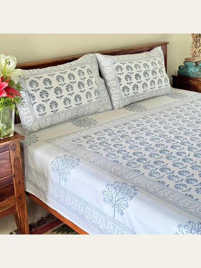 TBS009 Hand Block Print Cotton Bedsheet Set