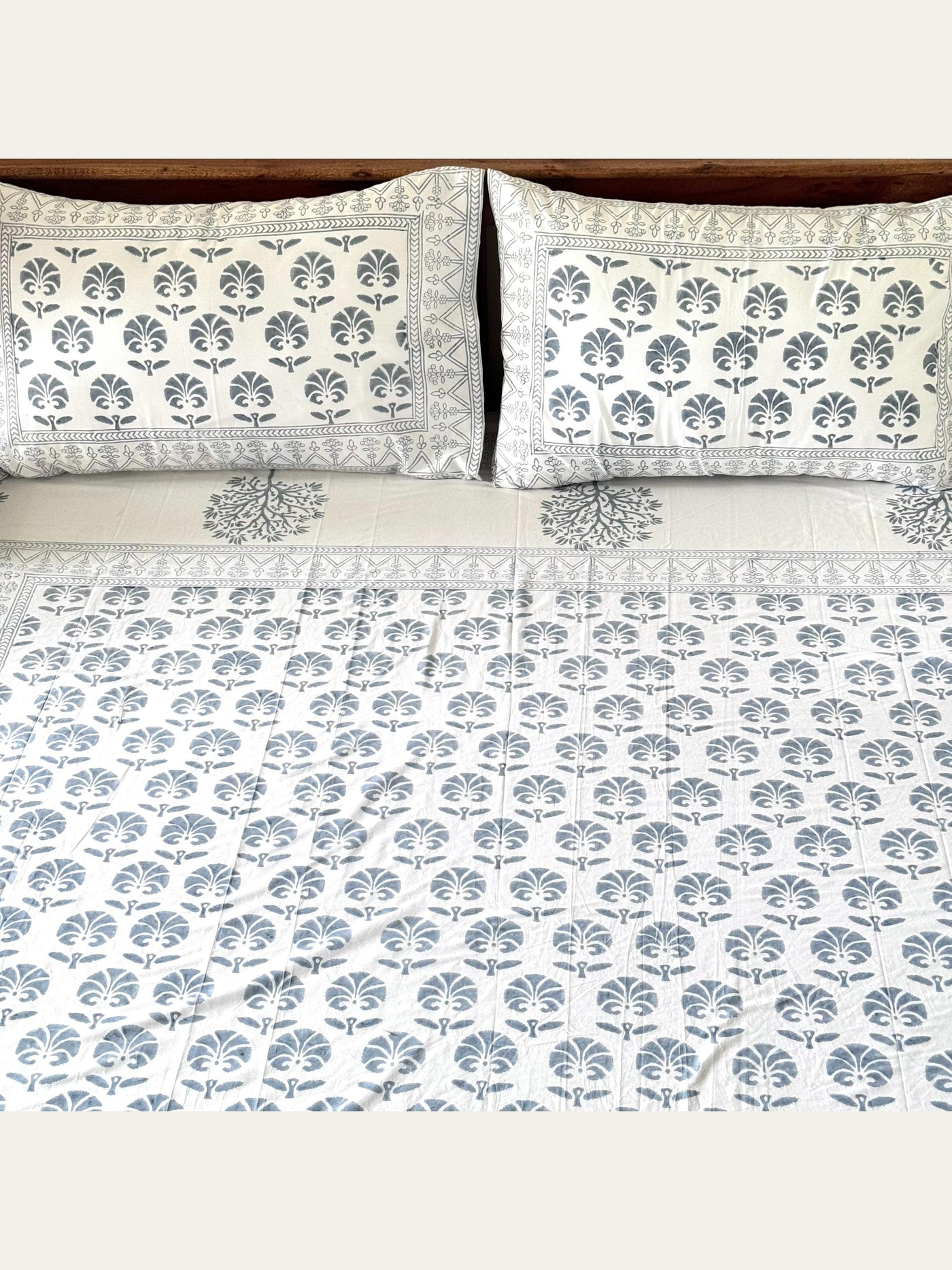 TBS009 Hand Block Print Cotton Bedsheet Set