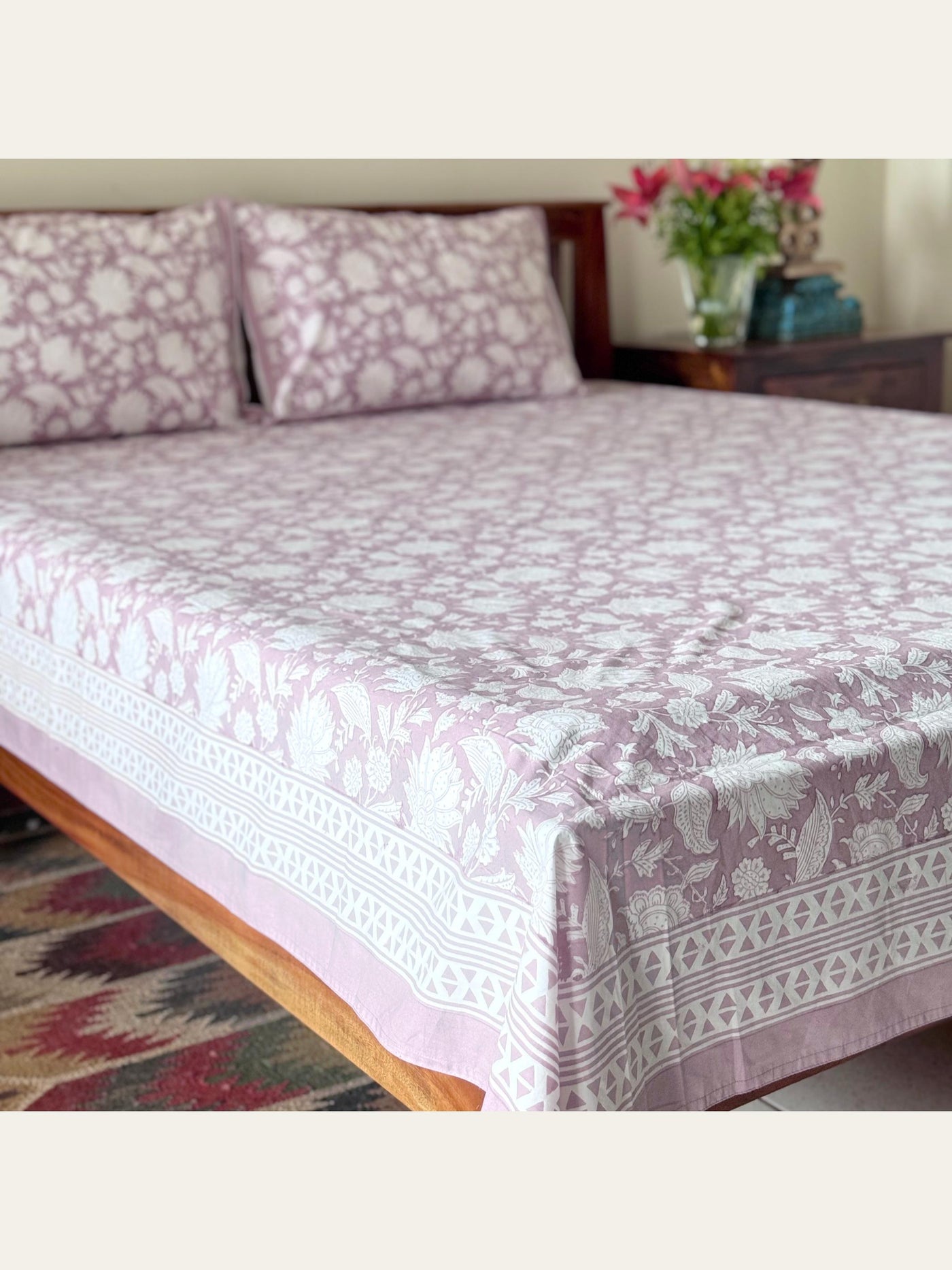 TBS010 Hand Block Print Cotton Bedsheet Set