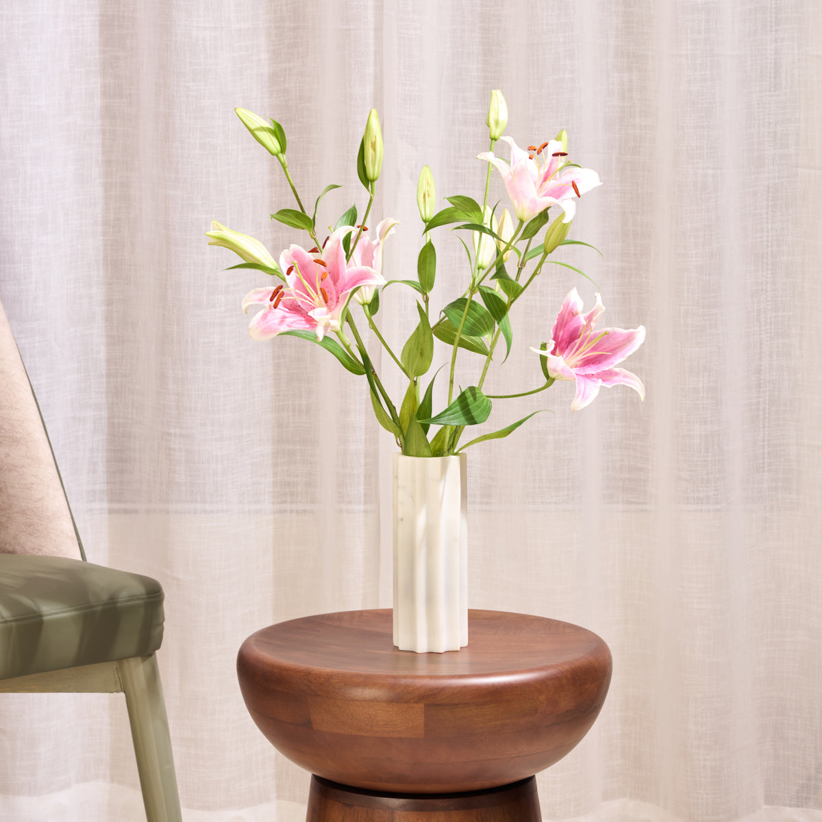 Fluted Marble Vase