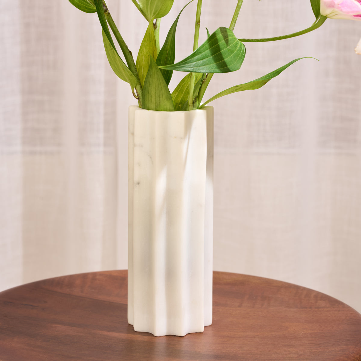 Fluted Marble Vase
