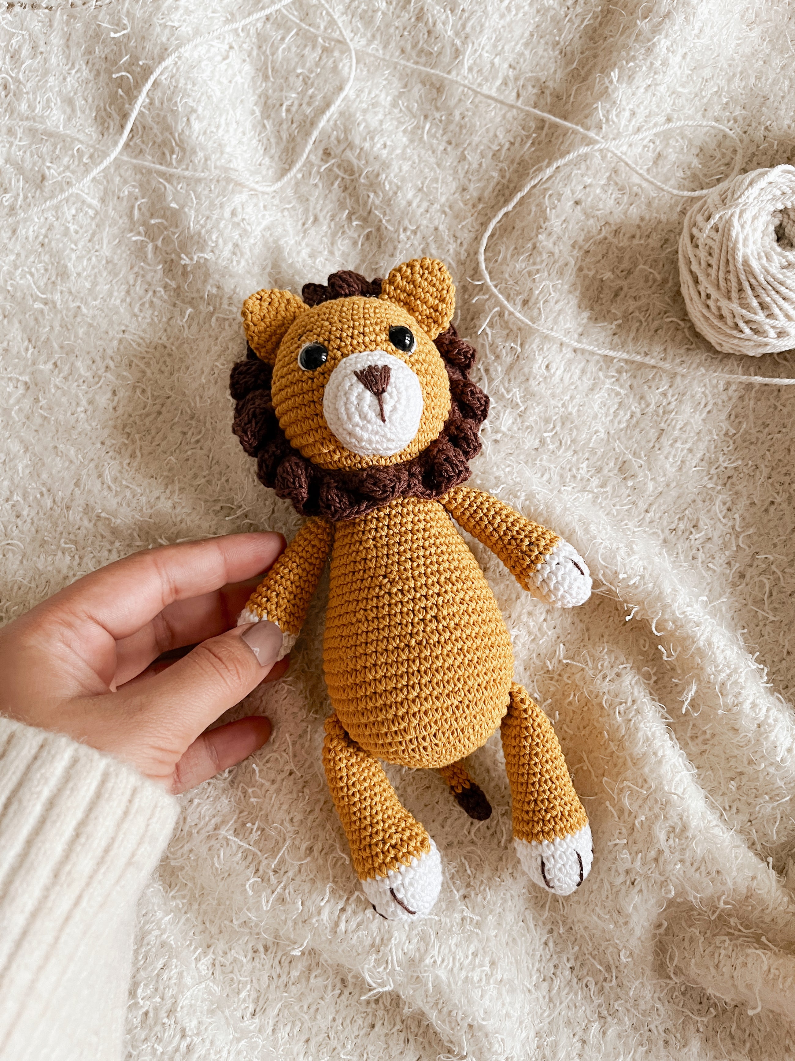 Crochet Lion and Rattle set