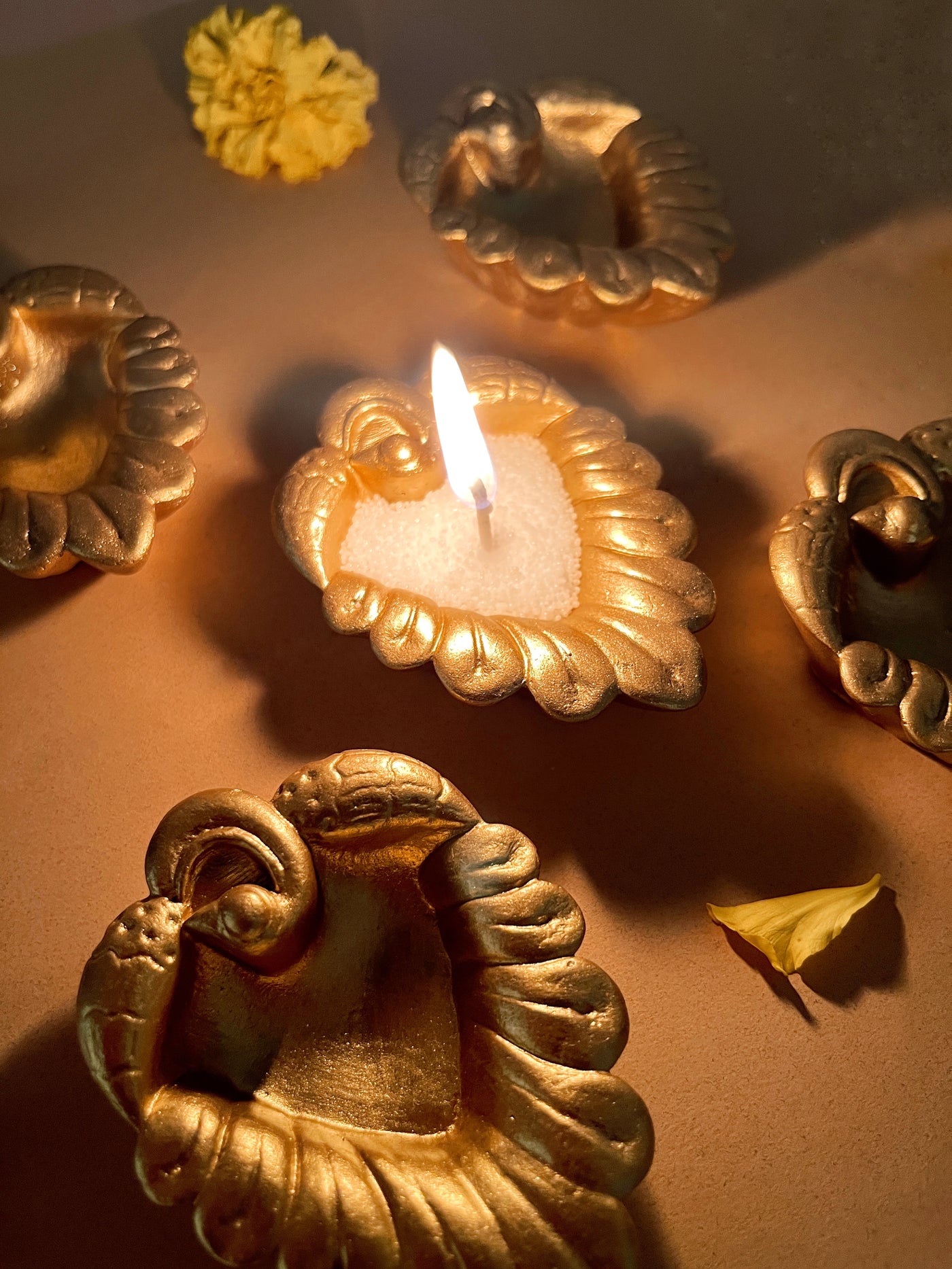 Peacock Diya set of 3
