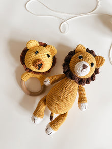 Crochet Lion and Rattle set