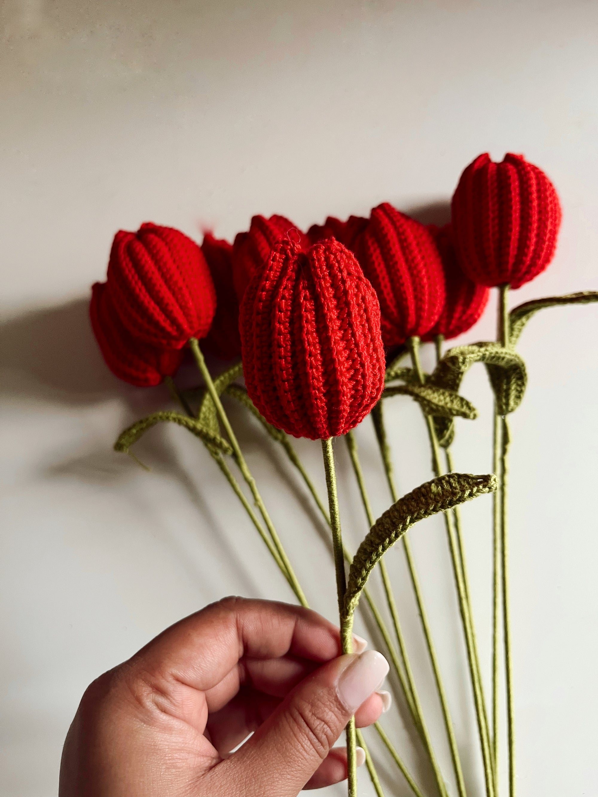 Crochet Red Tulip