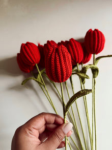 Crochet Red Tulip