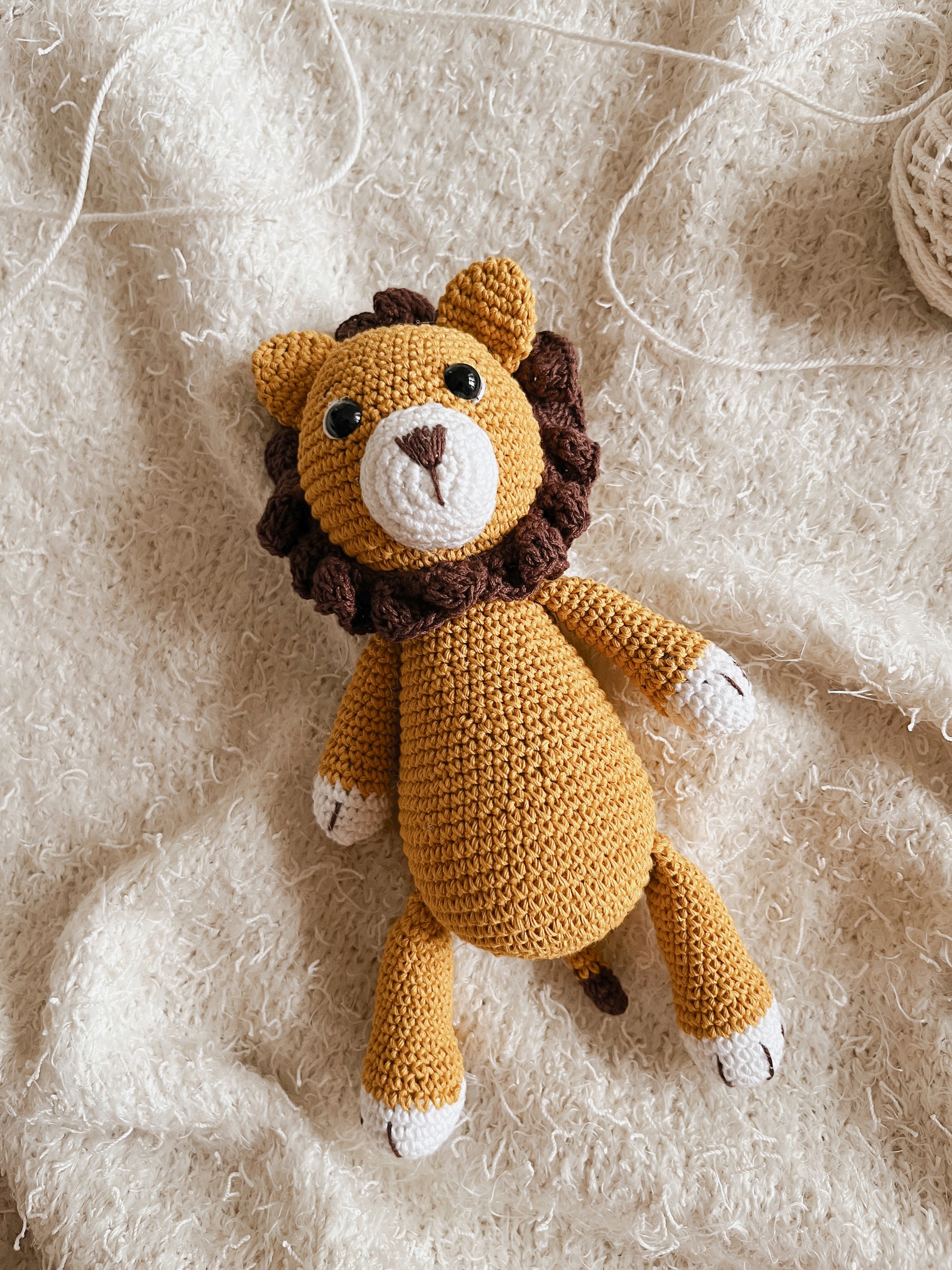 Crochet Lion and Rattle set