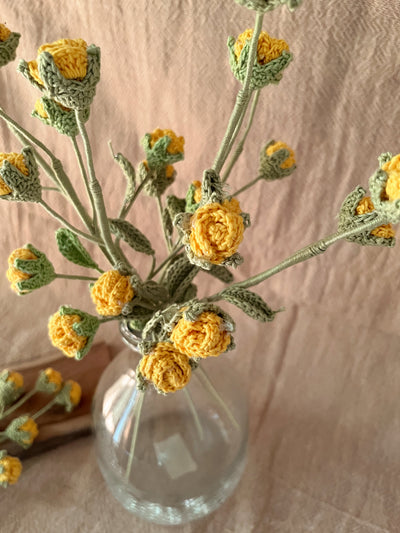 Yellow Mini Rose set of 2