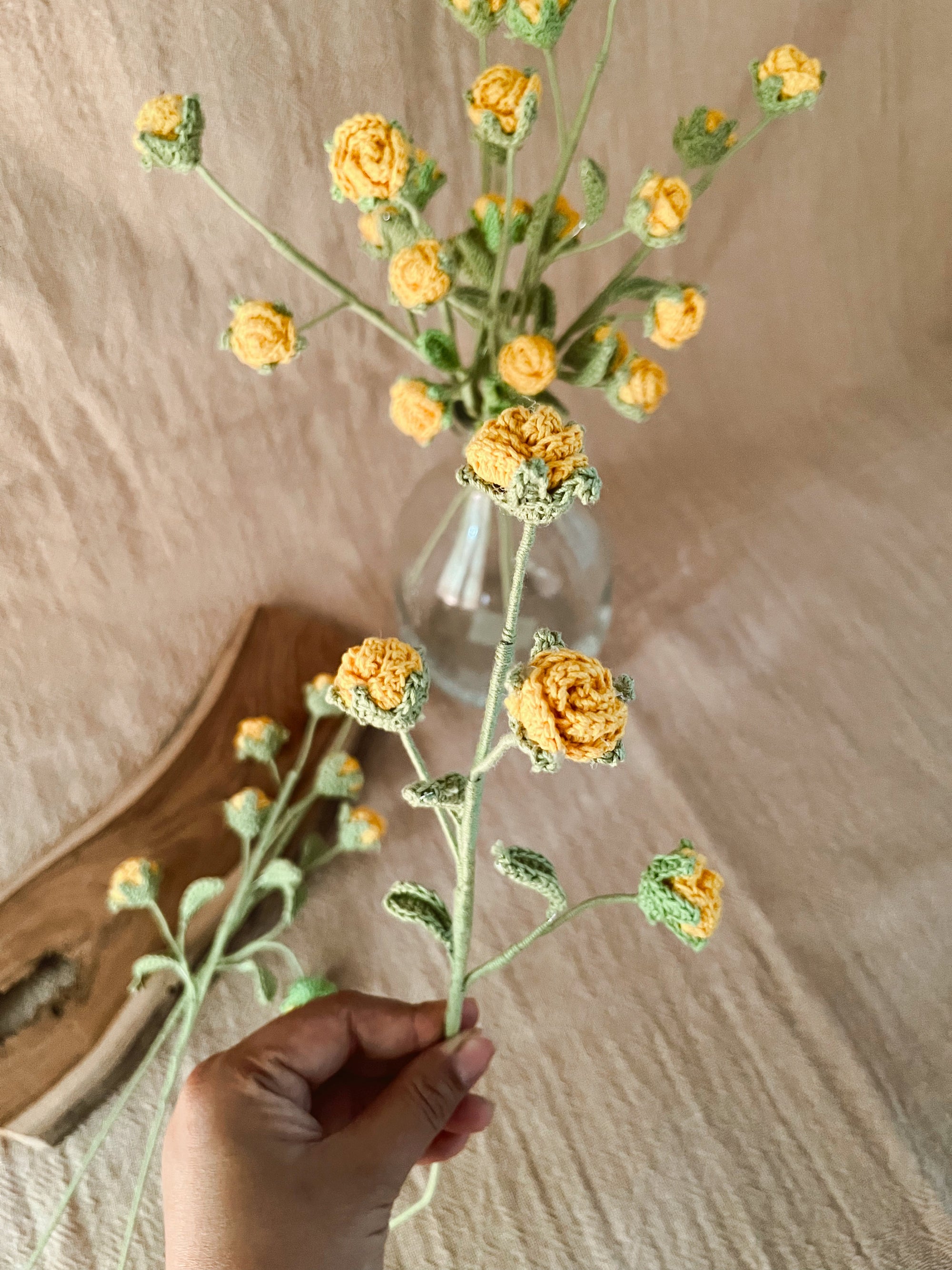 Yellow Mini Rose set of 2