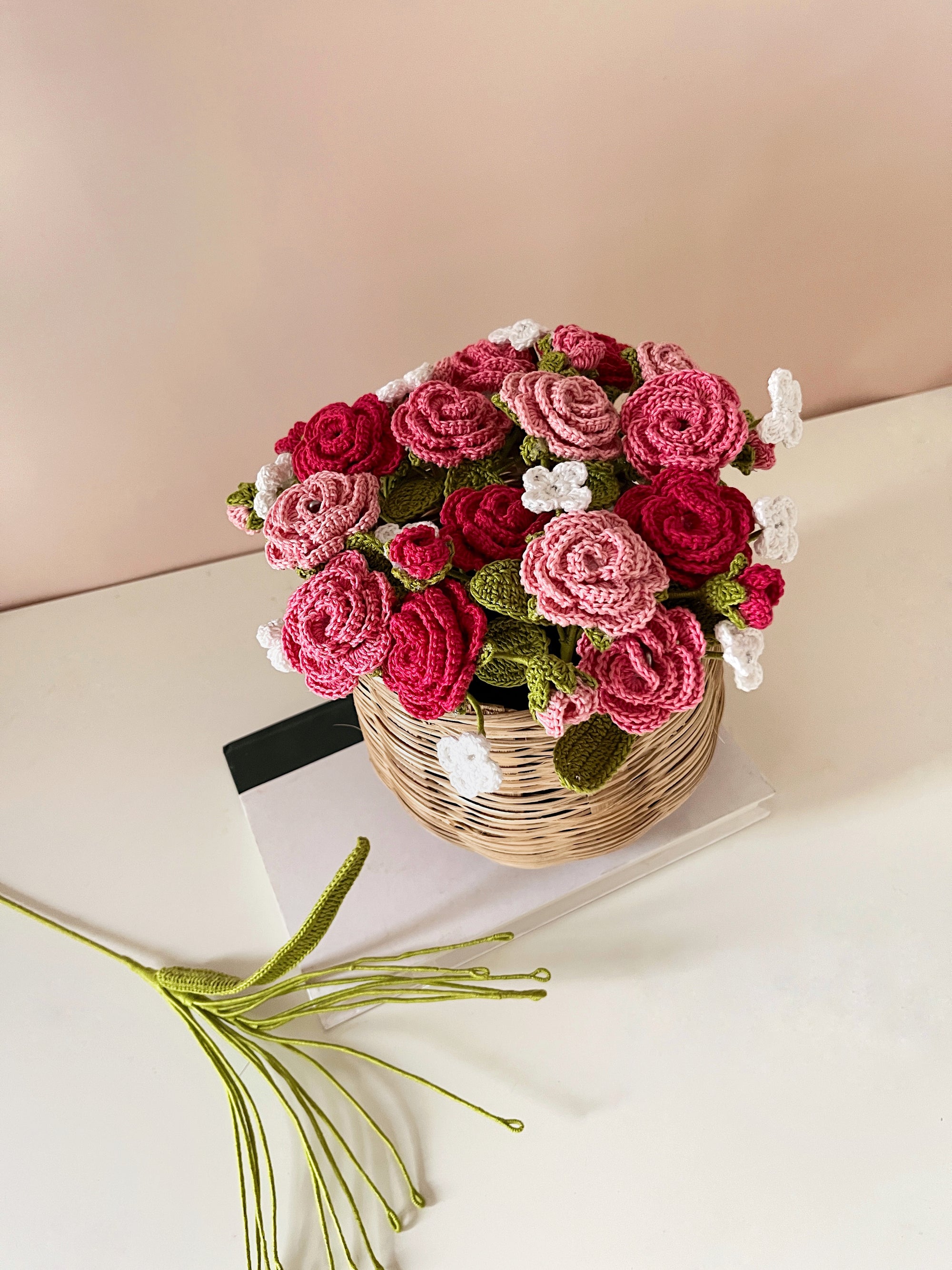 Crochet Rose Basket