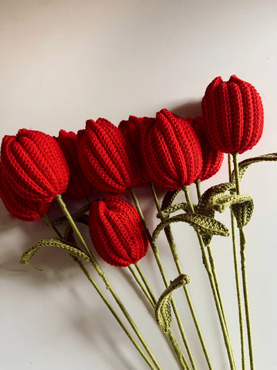 Crochet Red Tulip