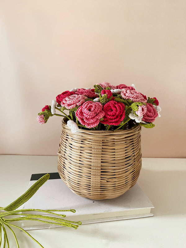 Crochet Rose Basket