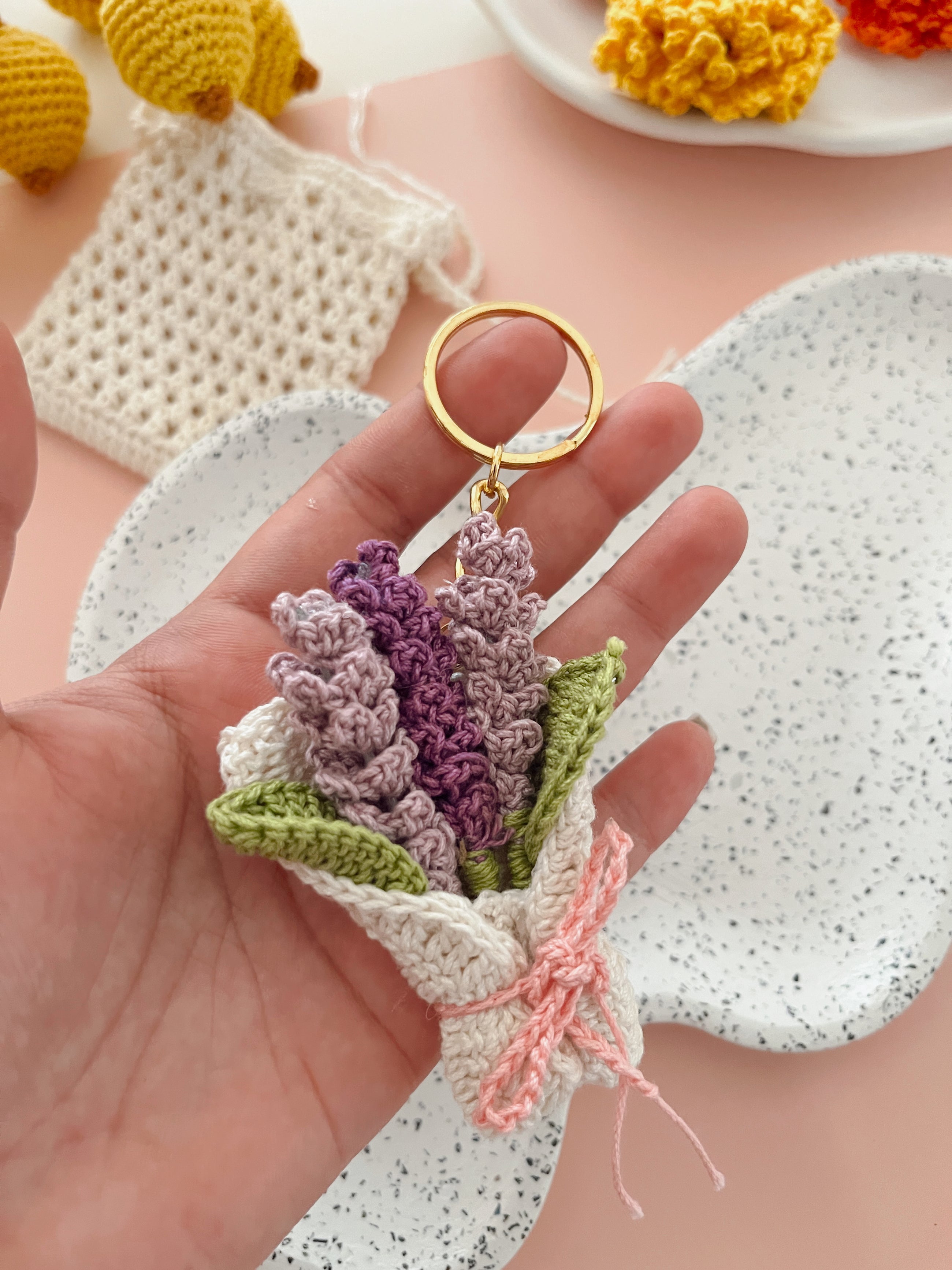 Crochet Lavender Keychain
