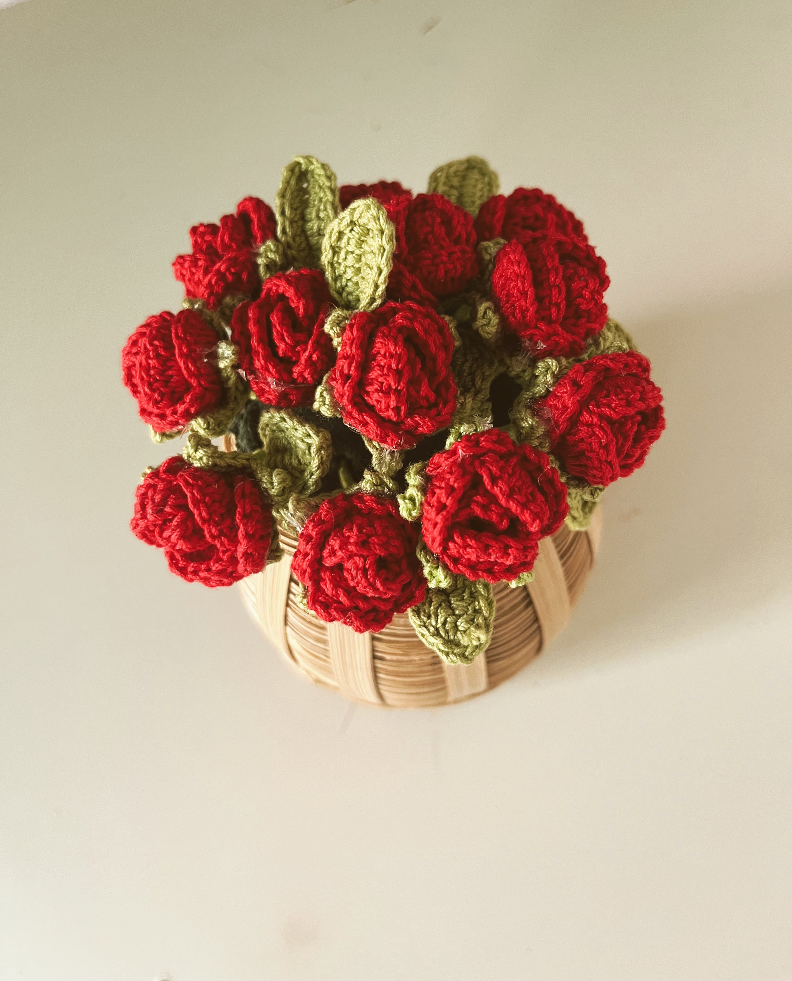 Crochet Rosette Cane Basket