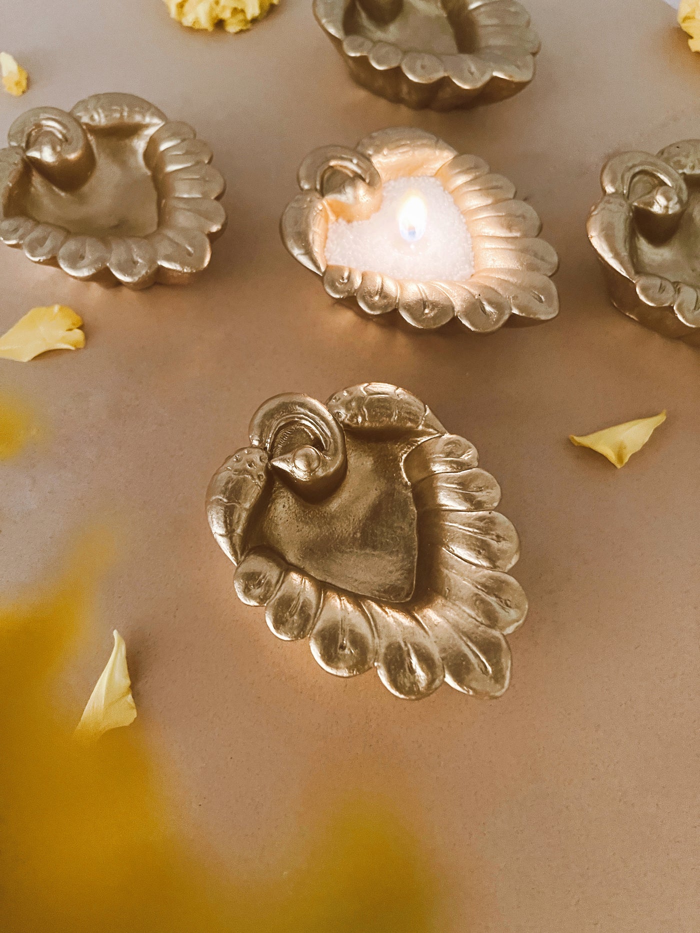 Peacock Diya set of 3