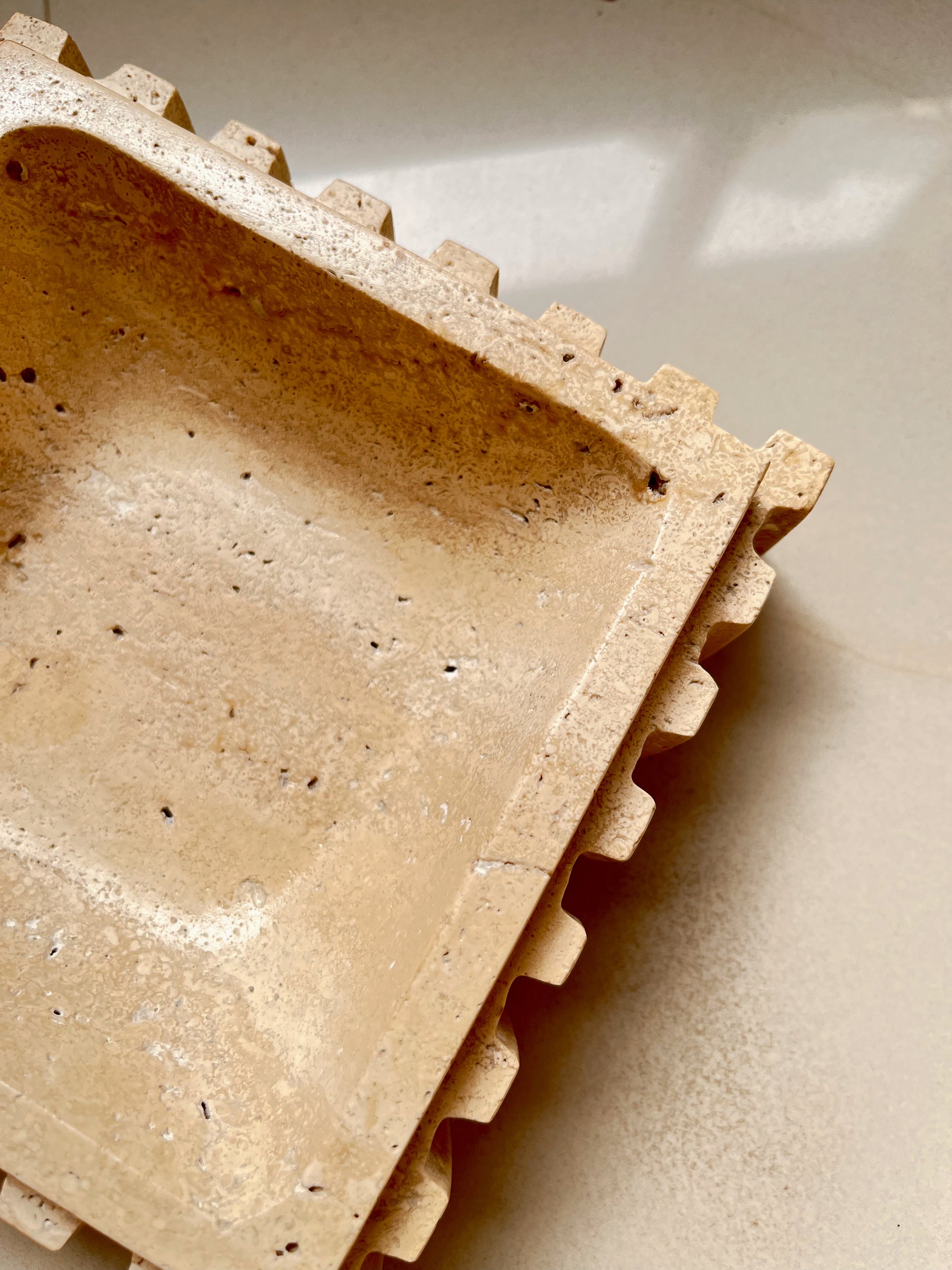 Travertine Decor Tray