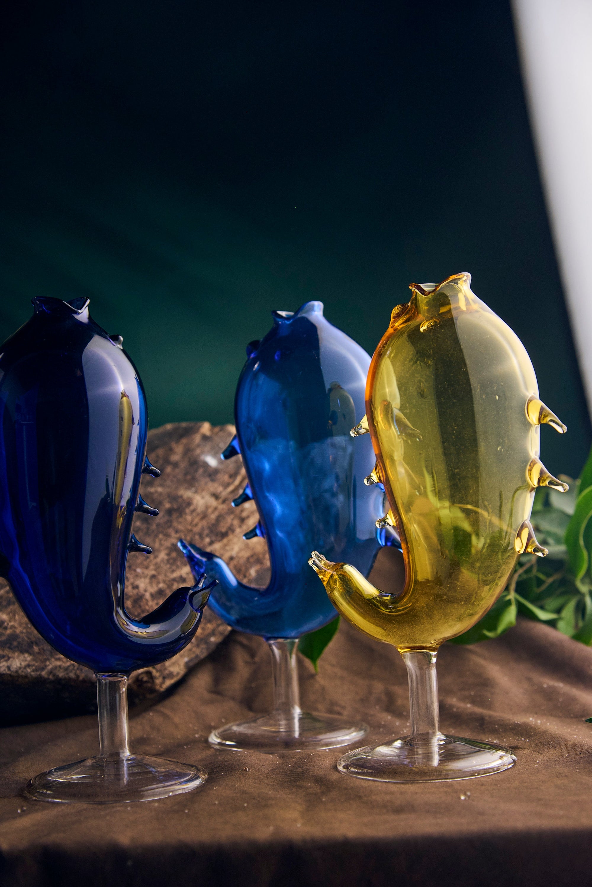 Colored Ocean Fishes Designer Glass | 350 ml | Set of 2, 4, 6