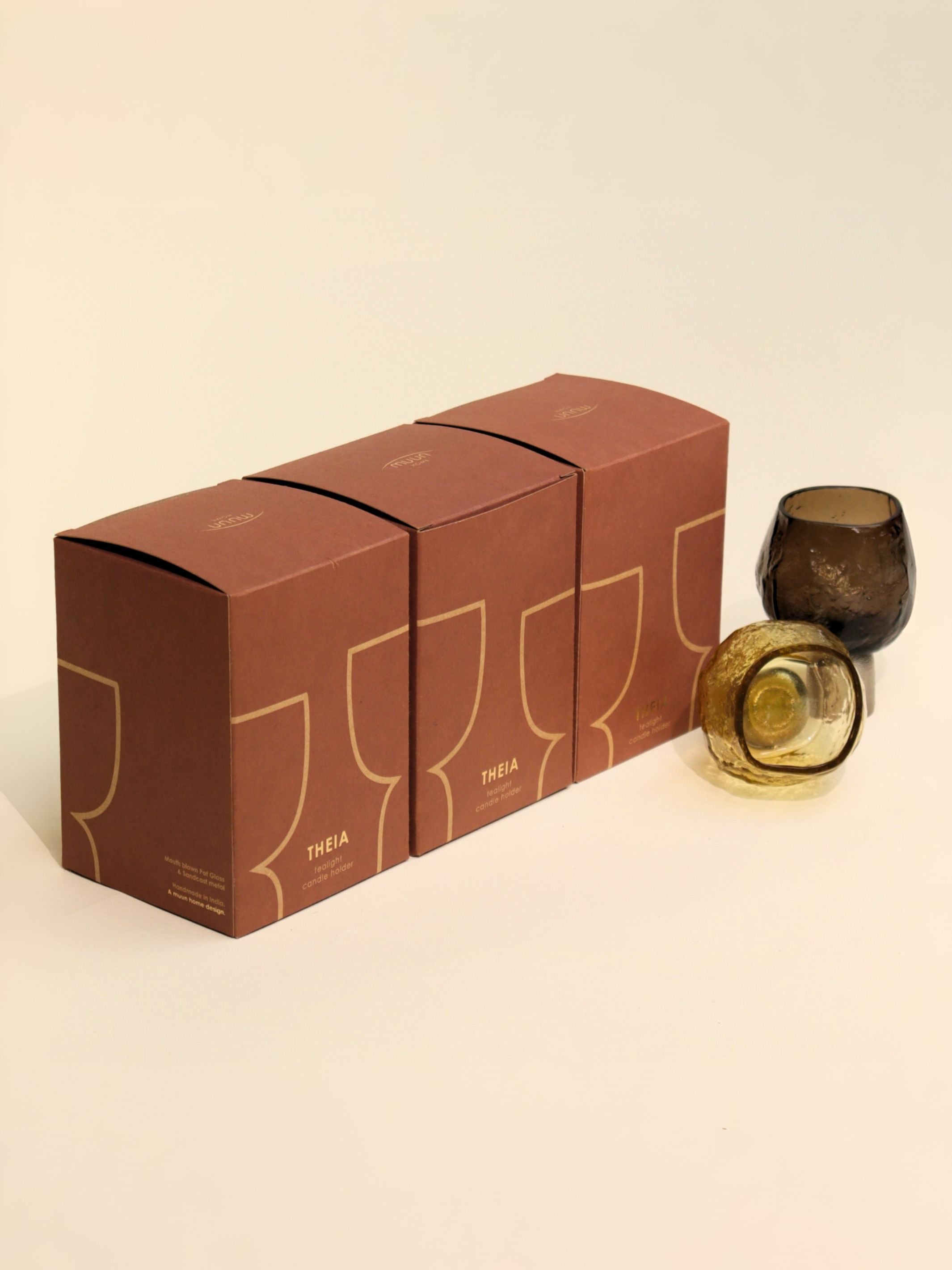Theia Tealight Holder - Dark Smoke