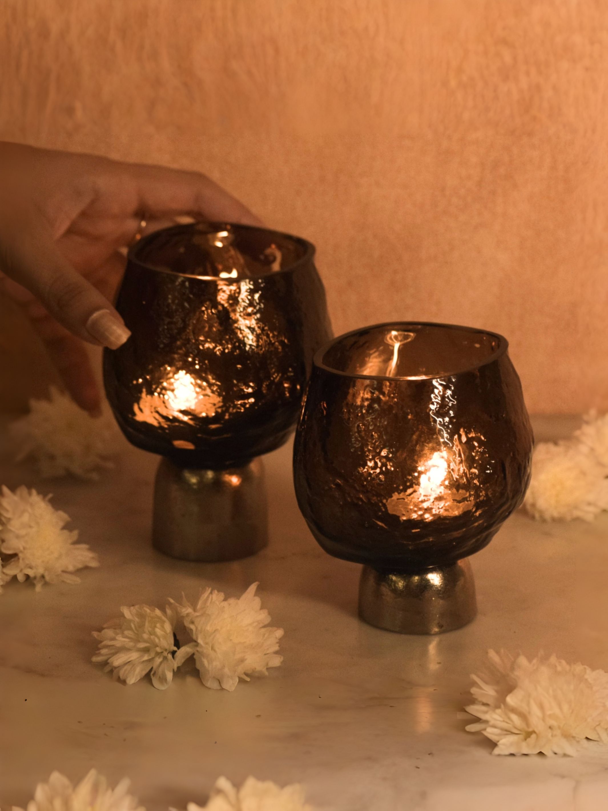 Theia Tealight Holder - Dark Smoke