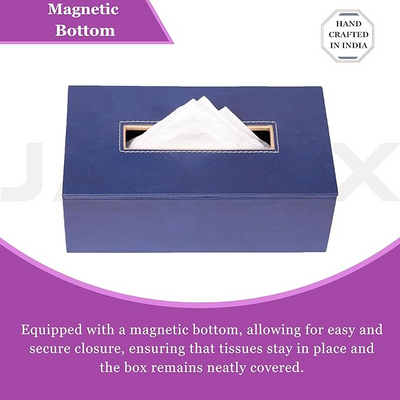 Leather Tissue Box- Navy Blue