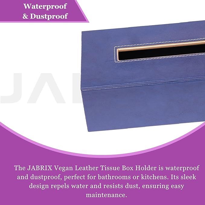 Leather Tissue Box- Navy Blue