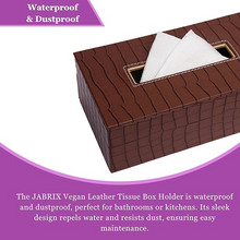 Leather Tissue Box-Tan Brown