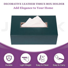 Leather Tissue Box-Bottle Green