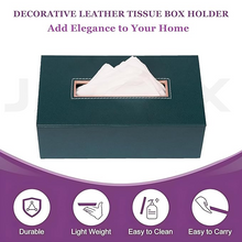 Leather Tissue Box-Bottle Green