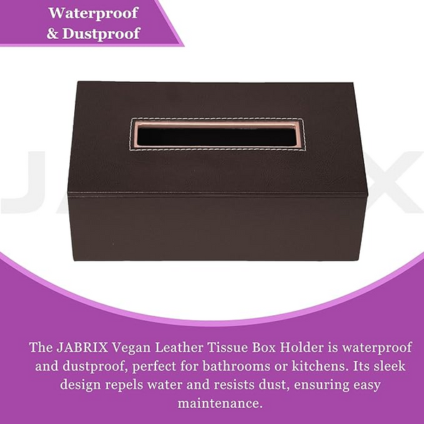 Leather Tissue Box- Black