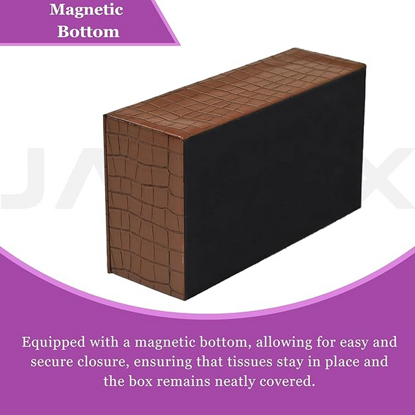 Leather Tissue Box-Tan Brown